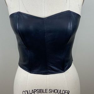 Chia 100% leather bustier corset size M
